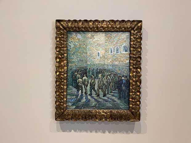Vincent van Gogh, Prisoners' Round, Saint-Rémy, 1890, oil on canvas, 80 × 64 cm, Pushkin State Museum of Fine Arts, Moscow, presented at the Fondation Louis Vuitton in Paris.