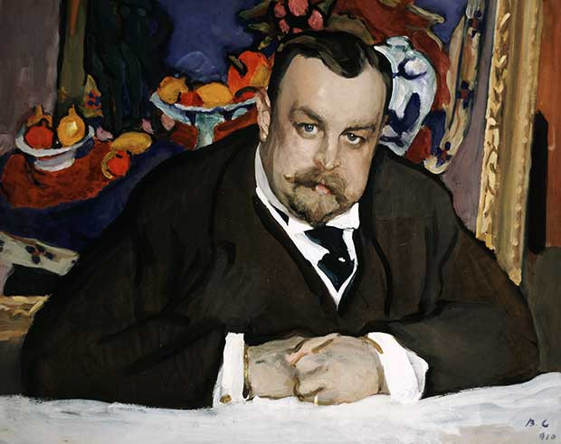 Valentin Serov, Portrait of the collector of modern Russian and French painting Ivan Abramovich Morozov, Moscow, 1910, Tempera on cardboard, 63.5 × 77 cm, State Tretyakov Gallery, Moscow